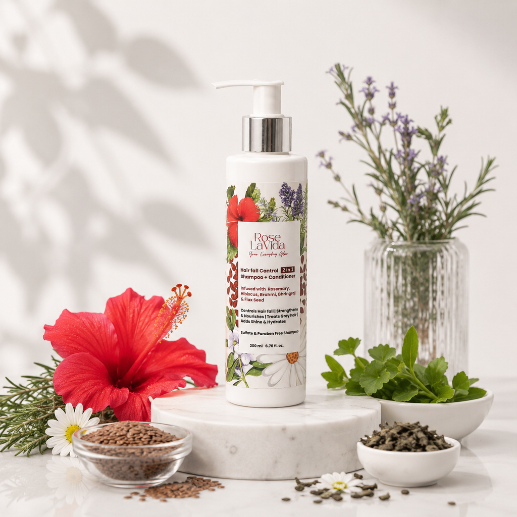 Rosemary Strength & Shine 2 in 1 Shampoo + Conditioner for Hair fall Control | For All Hair Types | Women & Men, 200 ml