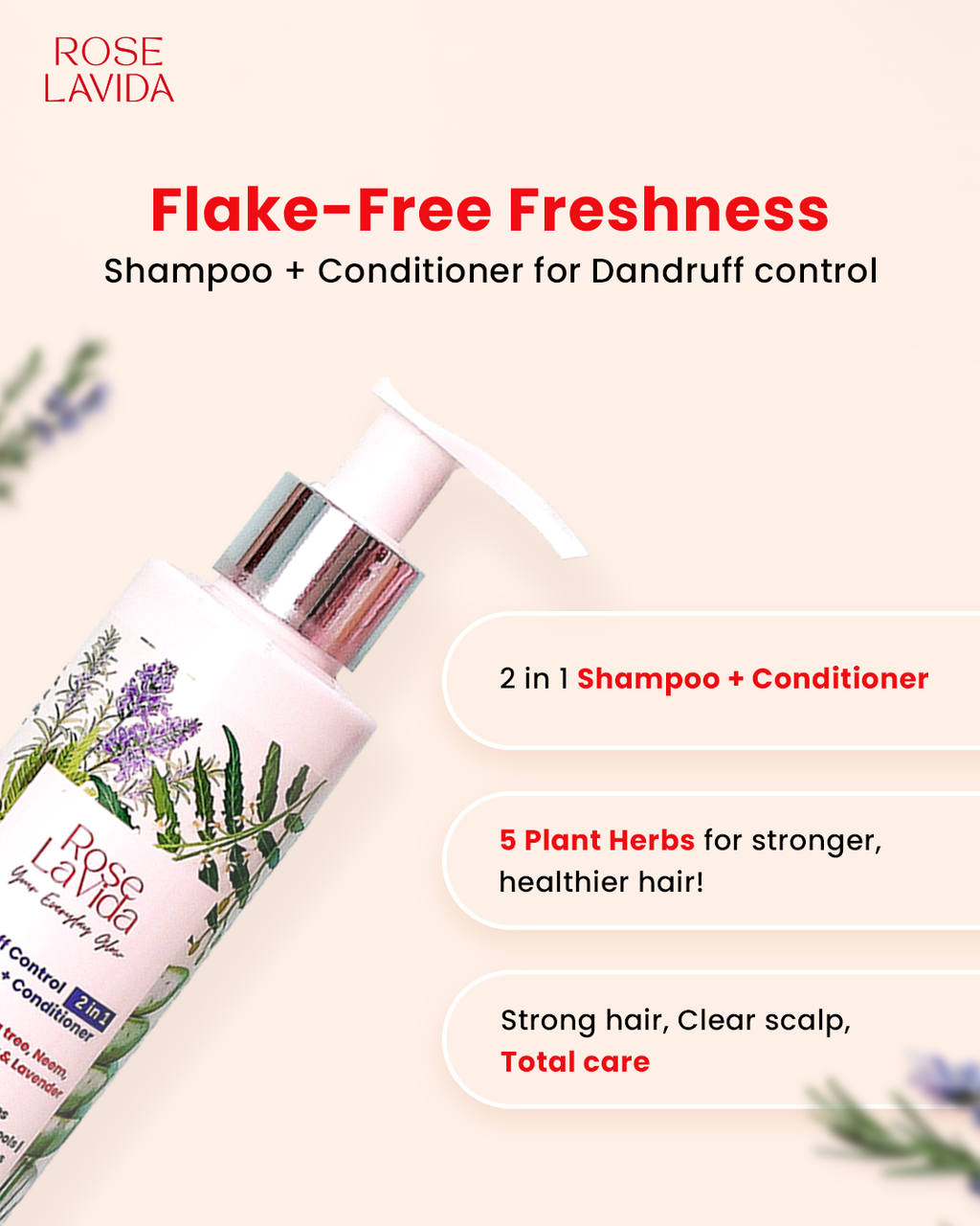 Tea tree Flake Free 2 in 1 Shampoo + Conditoner For Dandruff Control | For All Hair types | Women & Men, 200 ml