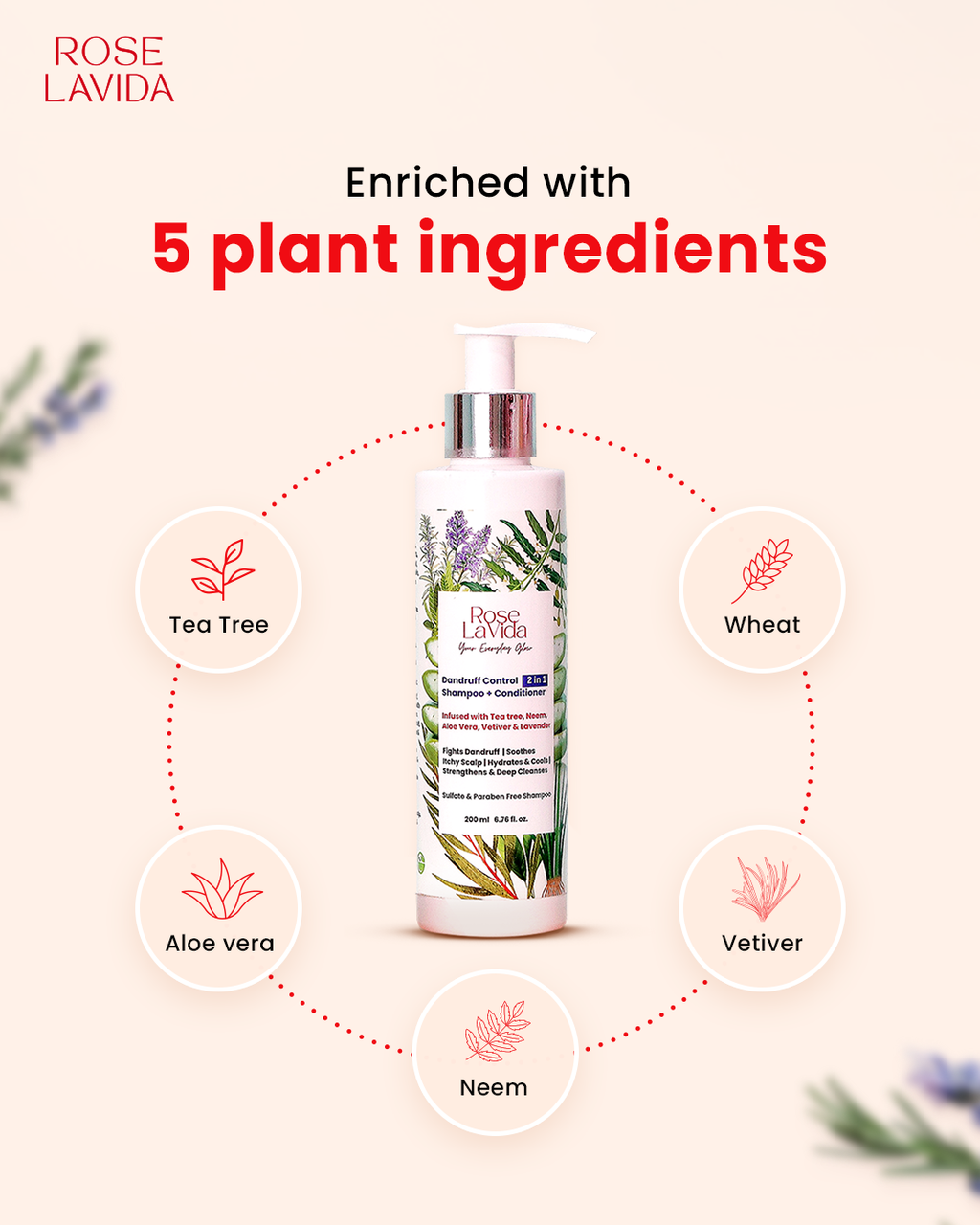 Tea tree Flake Free 2 in 1 Shampoo + Conditoner For Dandruff Control | For All Hair types | Women & Men, 200 ml