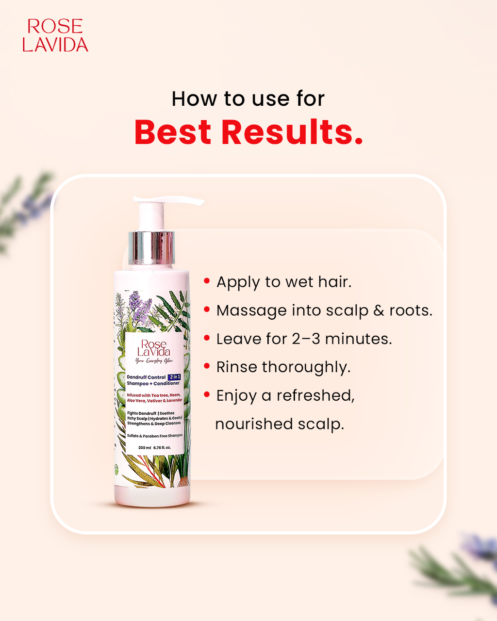 Tea tree Flake Free 2 in 1 Shampoo + Conditoner For Dandruff Control | For All Hair types | Women & Men, 200 ml