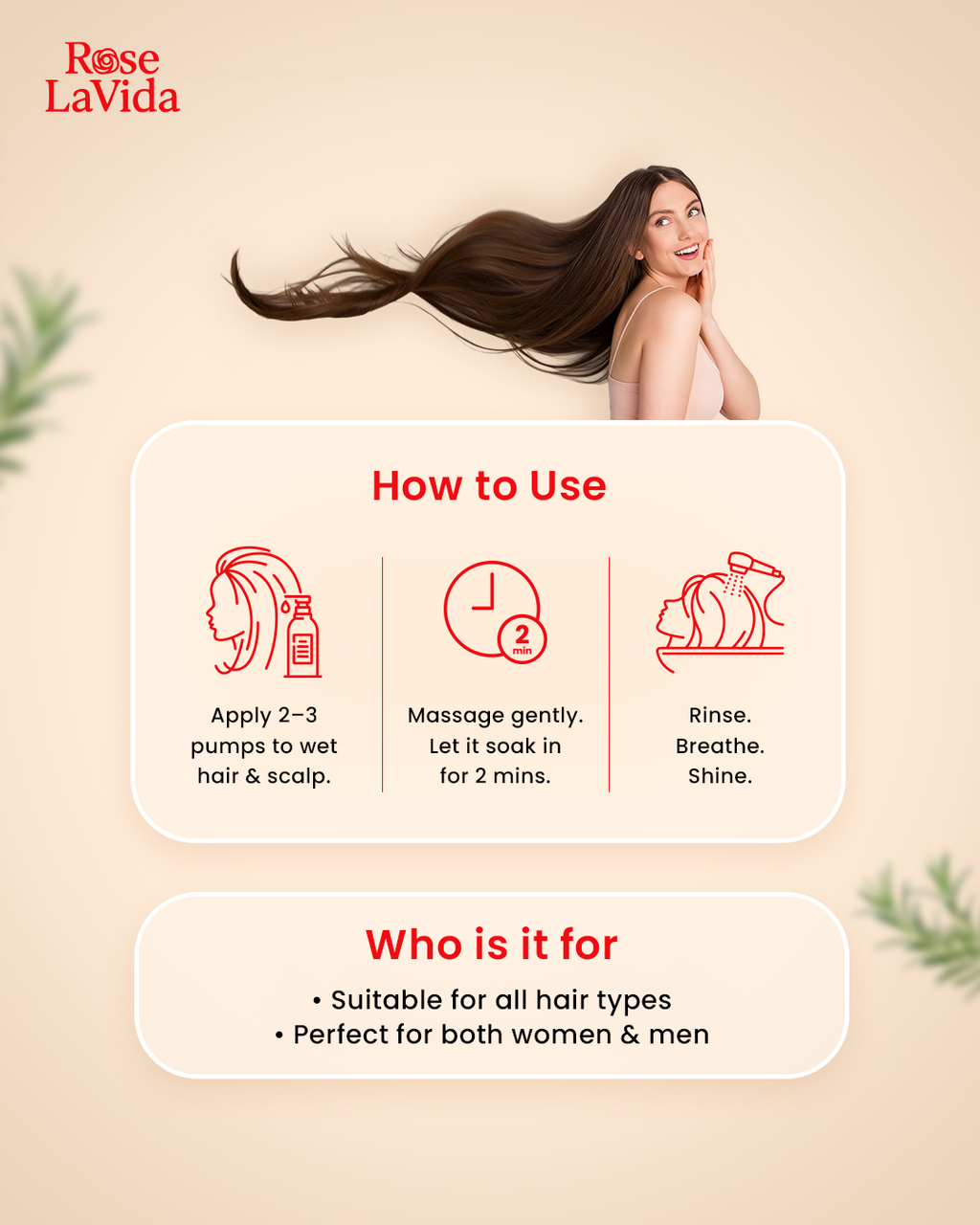 Rosemary Strength & Shine 2 in 1 Shampoo + Conditioner for Hair fall Control | For All Hair Types | Women & Men