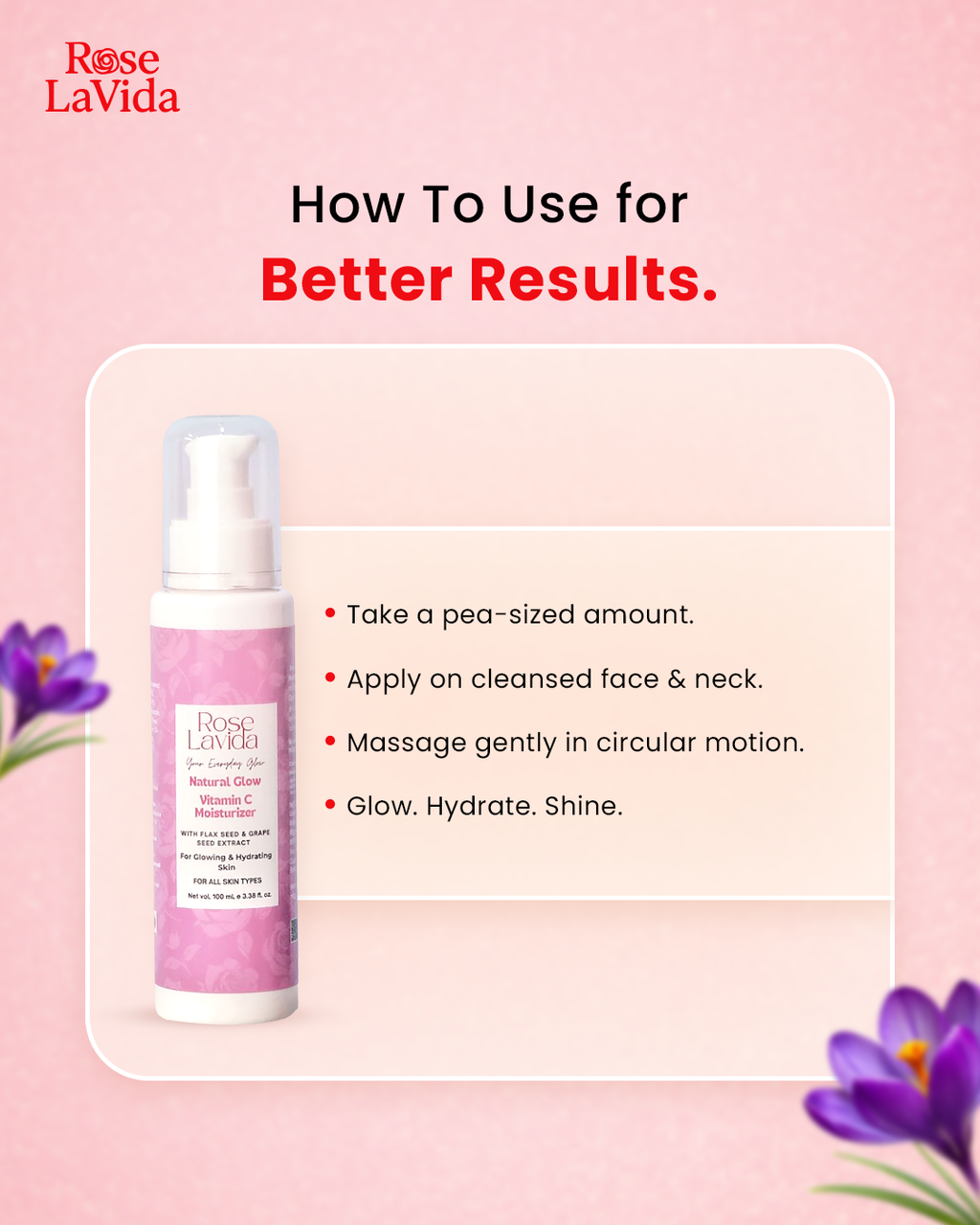 Natural Glow Vitamin C + E Moisturizer - With 8 Plant Herbs | For All Skin Types | Women & Men